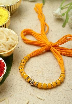 Gold Toned Rakhi Gift Set