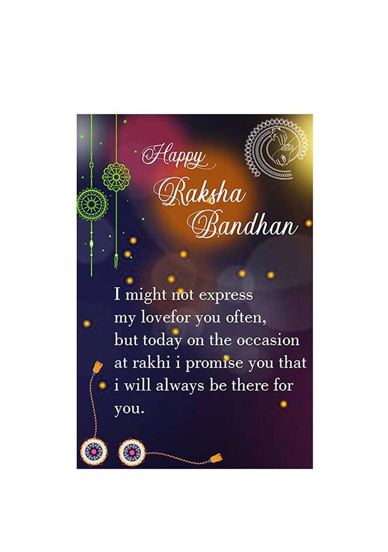 Set Of 2 Rakhi For Bhaiya And Roli Chawal Card Pooja Thali Gift Set - Indya