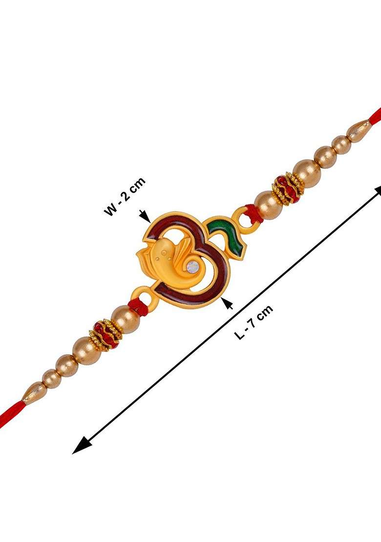 Set Of 2 Rakhi For Bhaiya And Roli Chawal Card Pooja Thali Gift Set - Indya