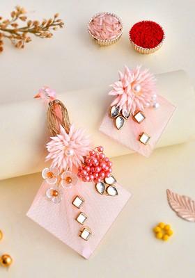 Unisex Set Of 2 Kundan And Crafted Bhaiya Bhabhi Rakhi Set