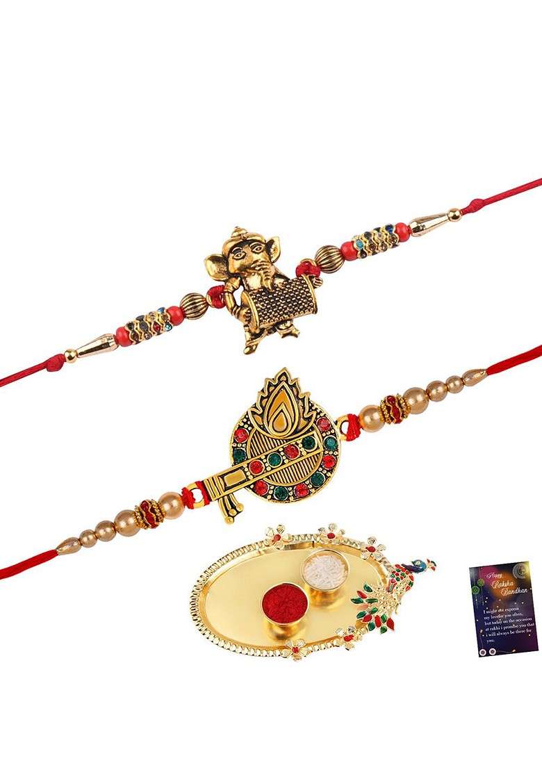 Set Of 2 Bhabhi Bhaiya Rakhi Gift Set - Indya