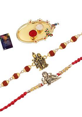 Men Set Of 2 Beaded Rakhi Gift Set