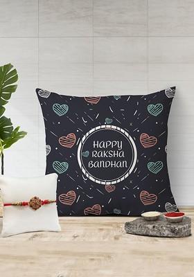 Happy Rakshabandhan Printed Cushion And Rakhi Gift Set