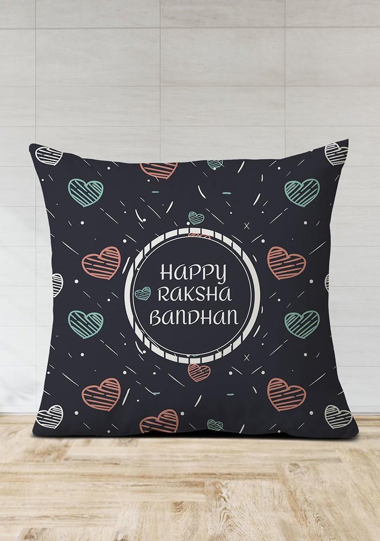 Happy Rakshabandhan Printed Cushion And Rakhi Gift Set - Indya