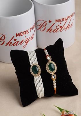 Set Of 2 Bhaiya Bhabhi Rakhi And Mug Gift Set
