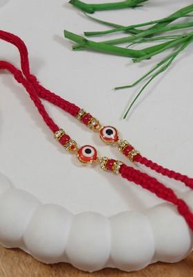 Pack Of 2 Enamel Evil Eye Rakhi Gift Set