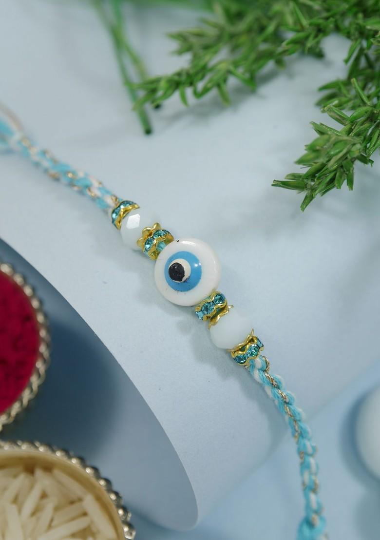 Enamel Evil Eye Rakhi Gift Set - Indya