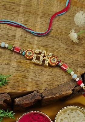 Enamel Om Rakhi Gift Set