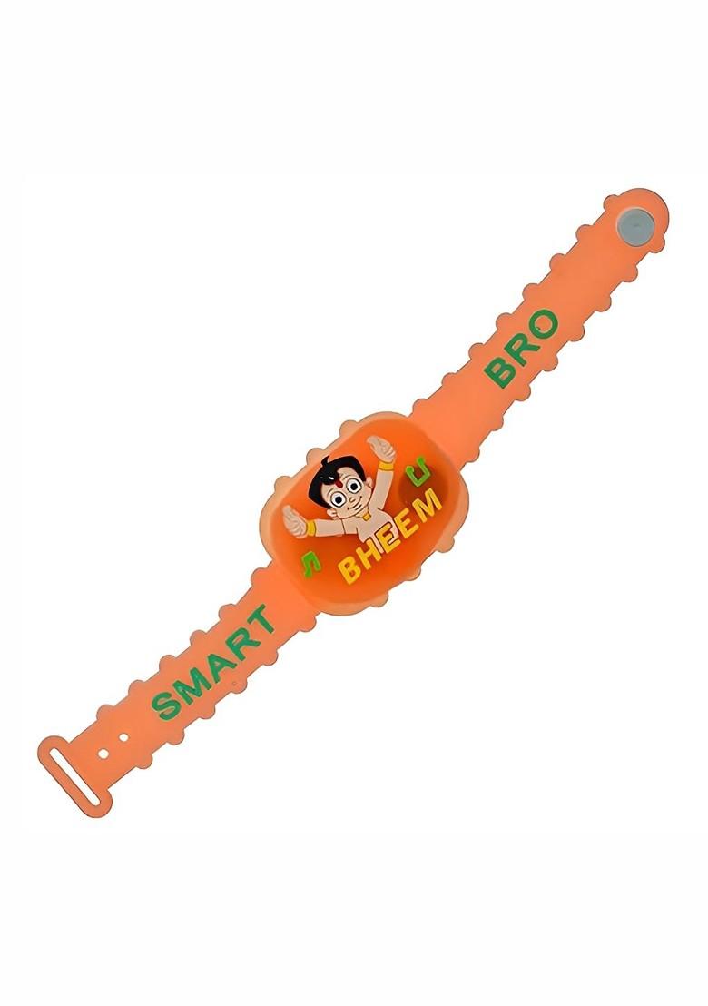 Kids Chota Bheem Design Rakhi With Card And Wooden Magnet Gift Set - Indya