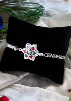 Raksha Bandhan Gift Set With Designer Rakhis Candles Roli Chawal Coin And Card