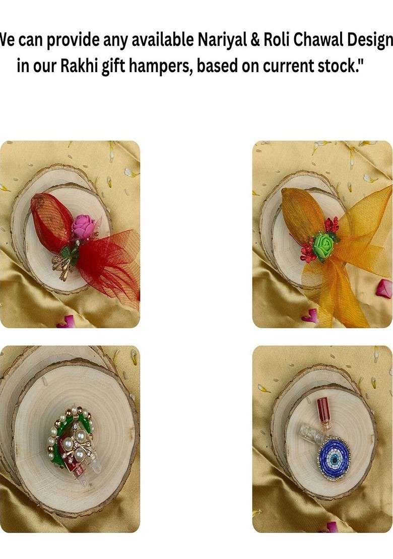 6 Pcs Evil Eye Bhaiya Bhabhi Rakhi Ganesha Idol Greeting Card And Roli Chawal - Indya