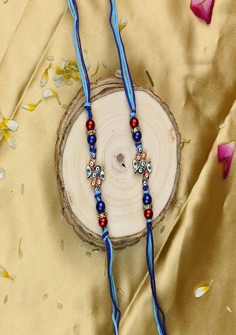 5Pcs Evil Eye Rakhi Gift Set - Indya