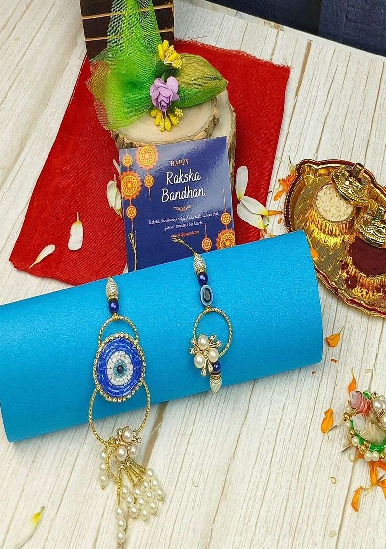 5Pcs Rakhi And Lumba Rakhi Gift Set - Indya