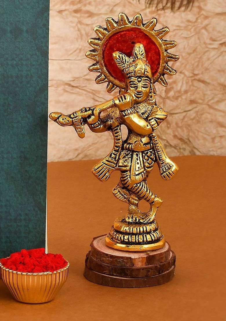 Set Of 2 Evil Eye Rakhi With Krishna Idol Gift Set - Indya