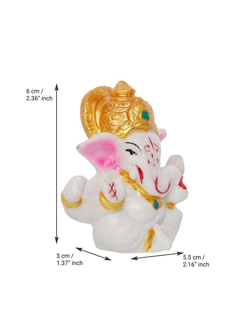 Set Of 4 Rakhi With Roli Chawal And Lord Ganesha Idol Greeting Card Gift Set - Indya
