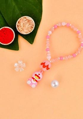 Kids Set Of 3 Pastel Beaded Funky Doremon Rakhi Gift Set