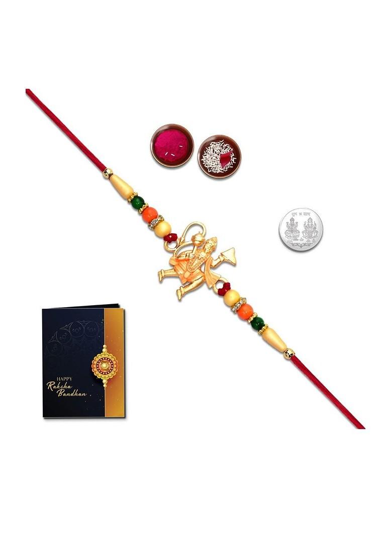 Rakhi Combo With Roli Chawal Coin And Greeting Card