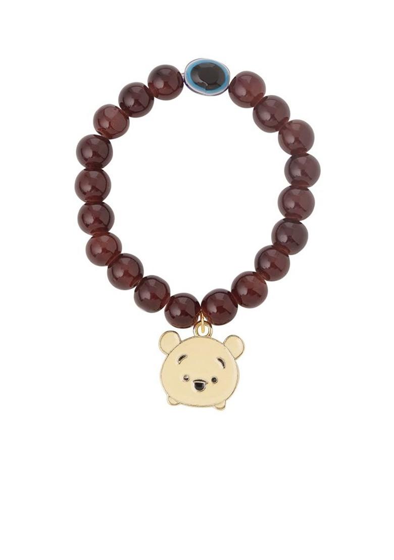 Kids Cartoon Design Brown Artificial Beads Thread Rakhi With Roli Chawal