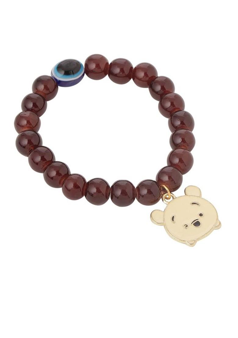 Kids Cartoon Design Brown Artificial Beads Thread Rakhi With Roli Chawal
