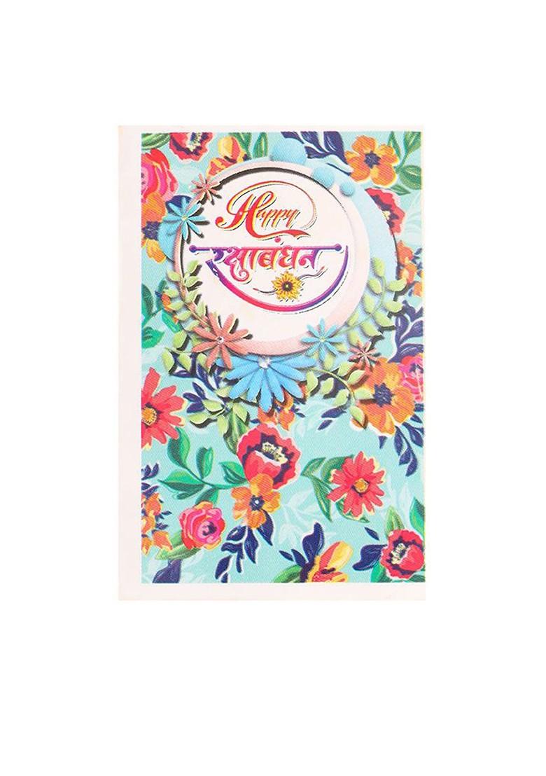 Kids Cartoon Design Brown Artificial Beads Thread Rakhi With Roli Chawal