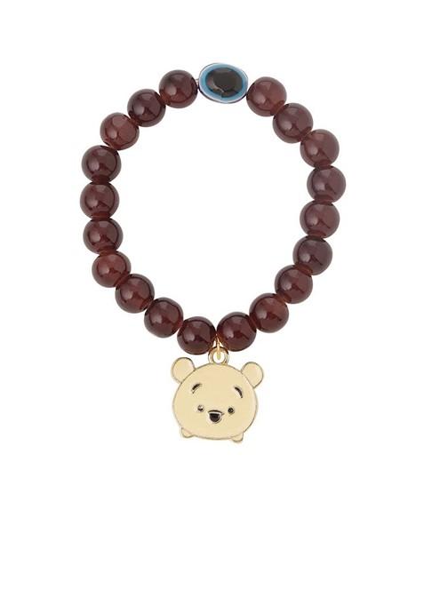 Kids Cartoon Design Brown Artificial Beads Thread Rakhi With Roli Chawal