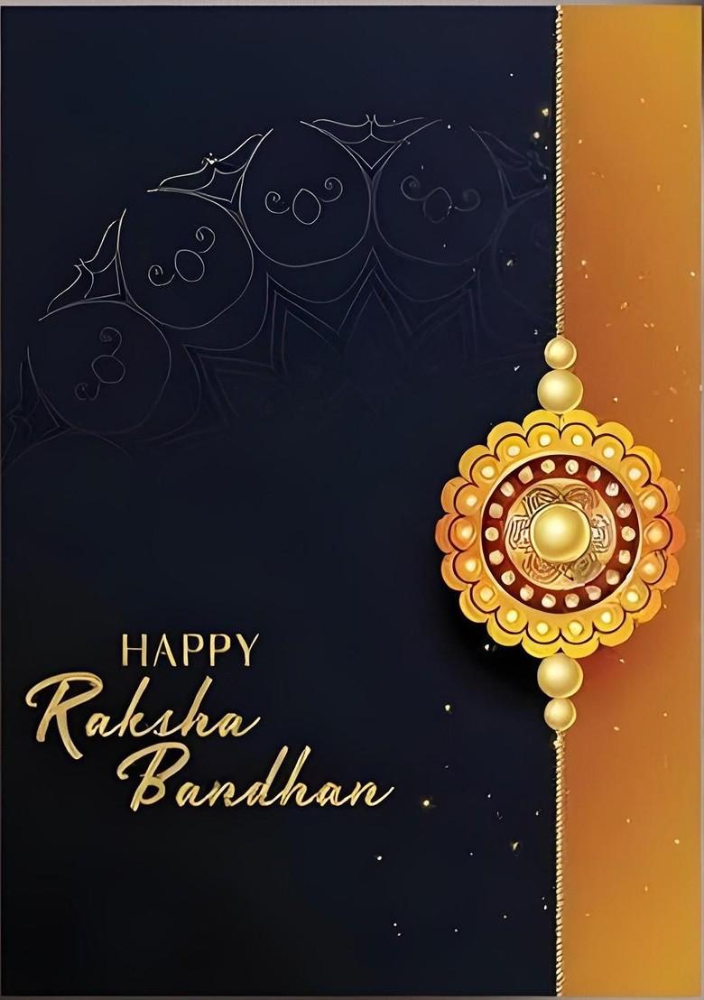 Rakhi Set With Dish Silver Coin And Greeting Card