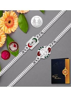 Rakhi Gift Set With Roli Chawal Greeting Card And Coin