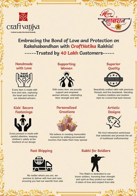 7 Pcs Rakhi With Showpiece And Tilak With Greetingcard