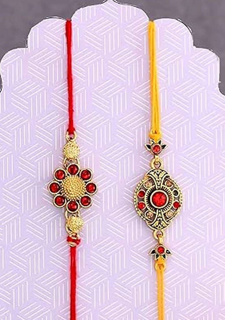5 Pcs Crystal Diya With Greeting Card And Roli Chawal Rakhi Gift Set - Indya