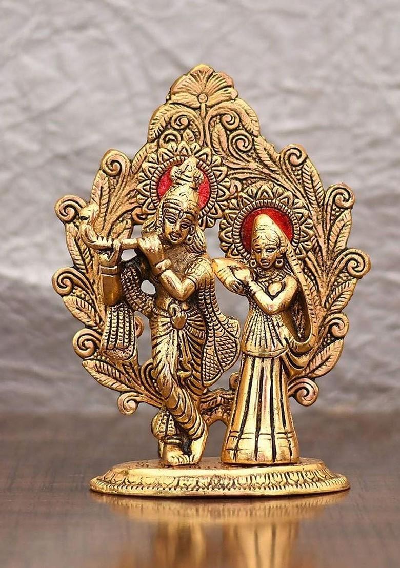 5 Pcs Radha Krishna With Greeting Card And Roli Chawal Rakhi Gift Set