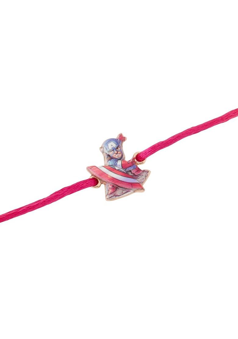 Kids Set Of 2 Cartoon Character Purple And Red Thread Rakhi With Roli Chawal - Indya
