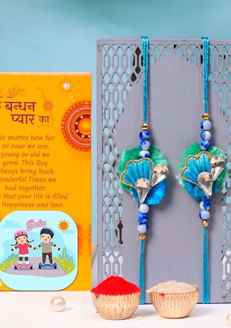 Set Of 2 Magnet Rakhi Gift Set - Indya