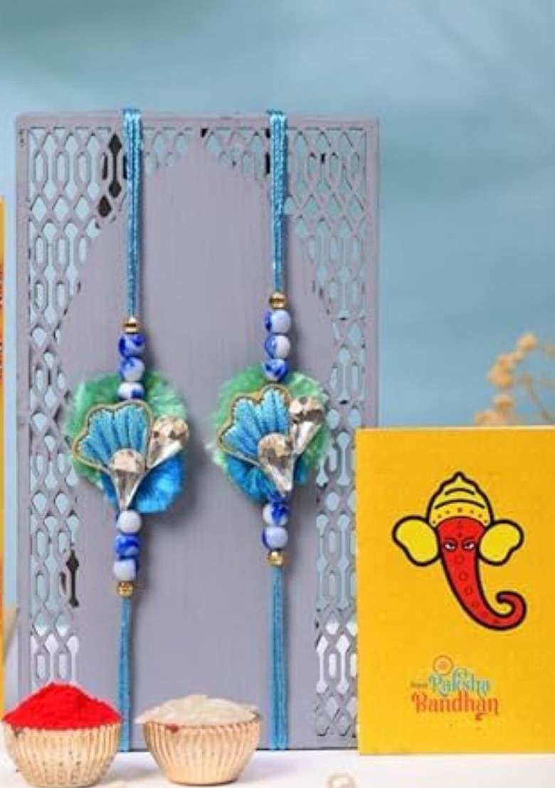 Set Of 2 Magnet Rakhi Gift Set - Indya