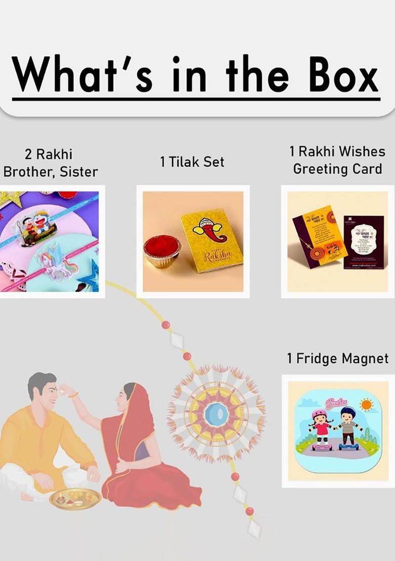 Kids Set Of 2 Magnet Rakhi Gift Set - Indya