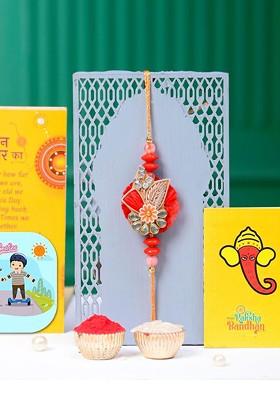 Bhaiya And Bhabhi Rakhi Gift Set With Fridge Magnet