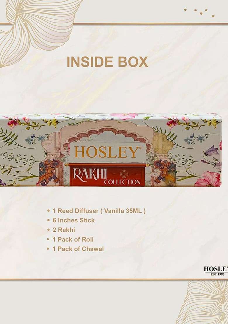 Set Of 2 Rakhi With Vanilla Sugar Reed Diffuser 35Ml Gift Set - Indya