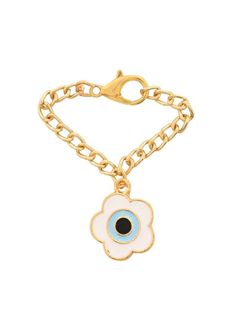 Floral Evil Eye Beaded Bhaiya Bhabhi Rakhi With Watch Accessories Gift Set - Indya