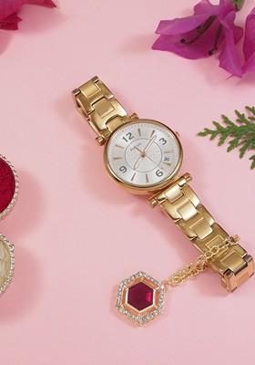 Kundan Studded Bhaiya Bhabhi Rakhi And Watch Charm