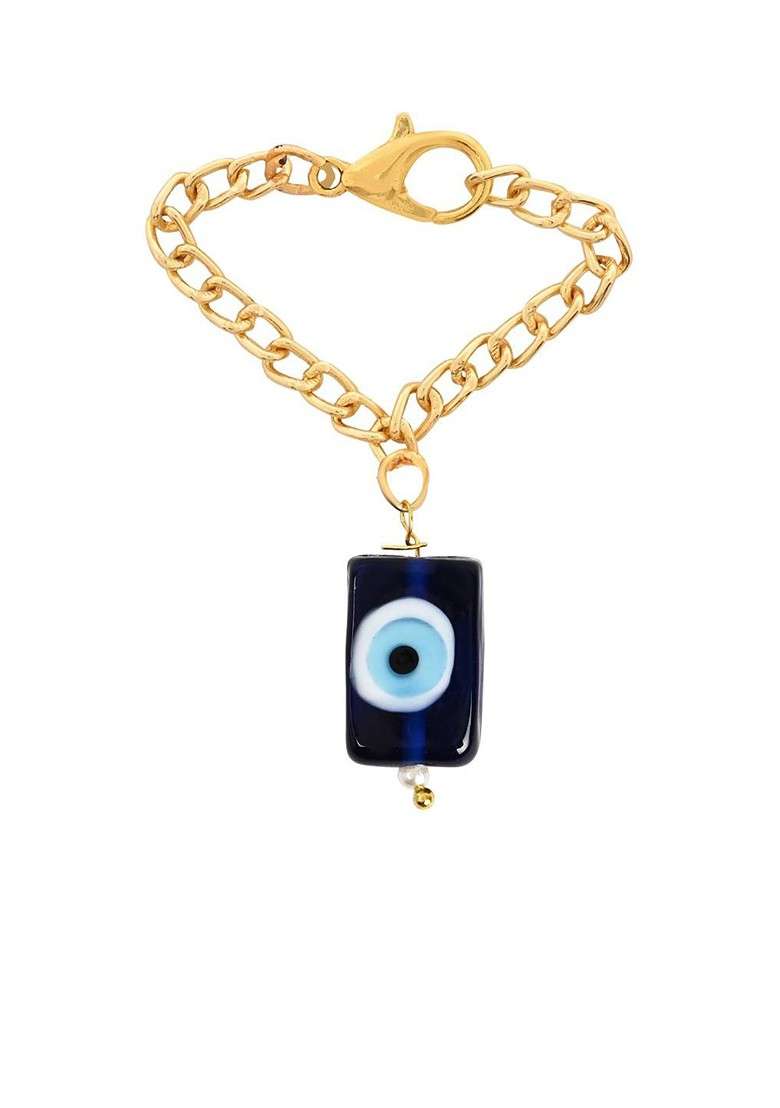 Evil Eye Beaded Rakhi With Watch Accessories Gift Set - Indya
