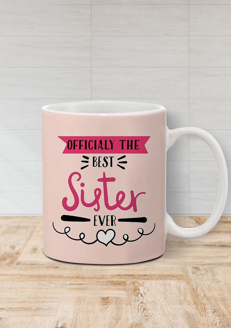 Stone Studded Rakhi And Printed Ceramic Mug Gift Set