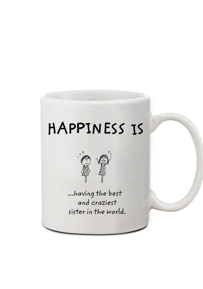 Stone Studded Rakhi And Printed Ceramic Mug Gift Set