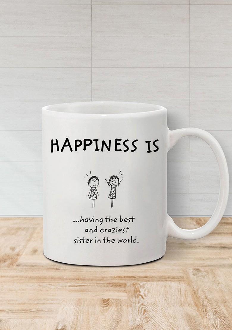 Stone Studded Rakhi And Printed Ceramic Mug Gift Set