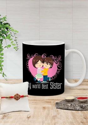 Printed Rakhi And Mug Gift Set