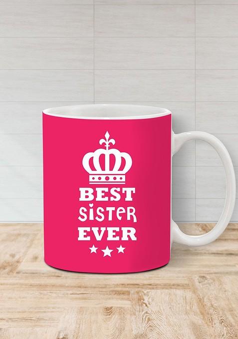 Stone Studded Rakhi And Printed Ceramic Mug Gift Set