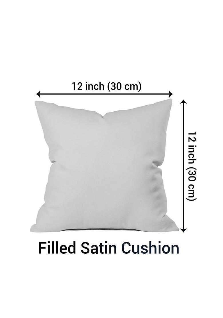 Stone Studded Rakhi And Printed Cushion Gift Set