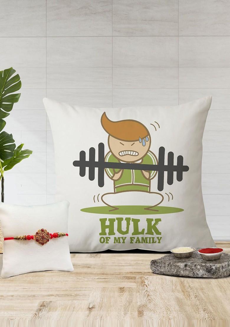 Rakhi And Cushion Gift Set