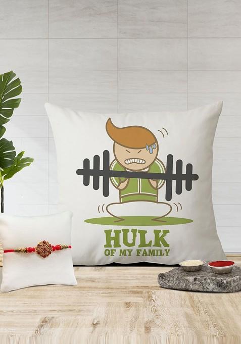 Rakhi And Cushion Gift Set