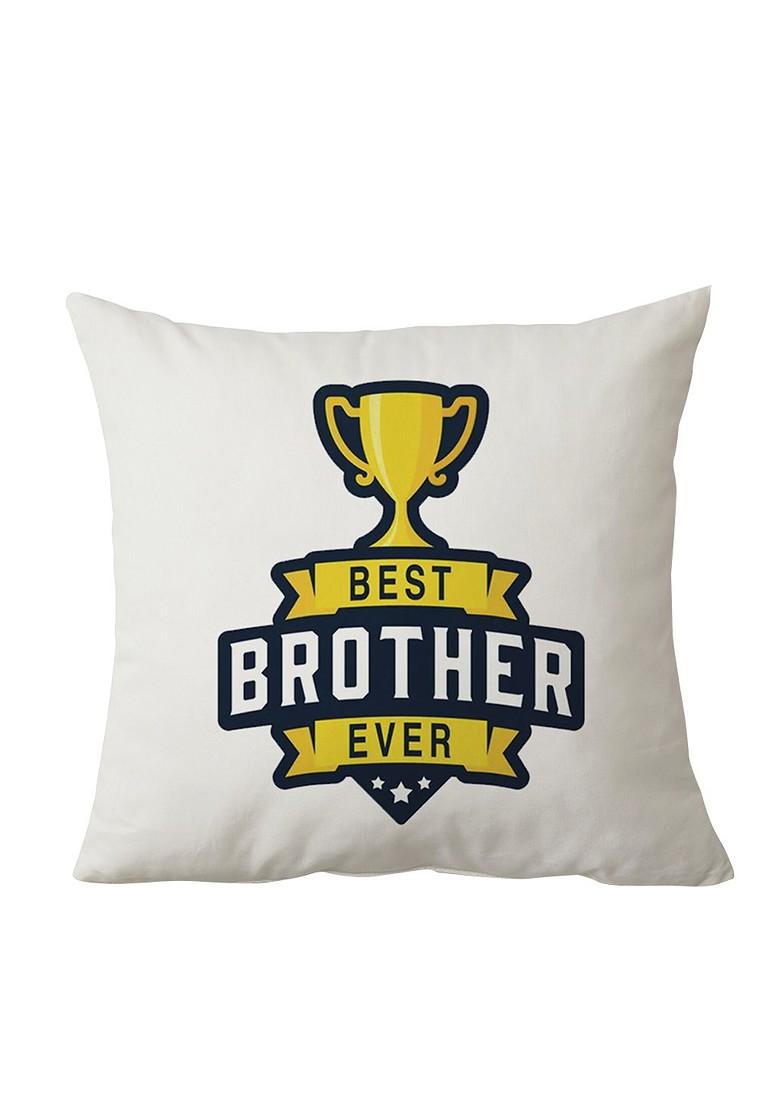 Stone Studded Rakhi And Printed Cushion Gift Set