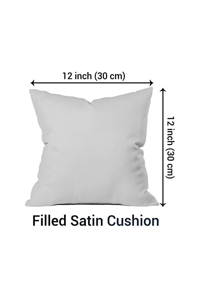 Stone Studded Rakhi And Printed Cushion Gift Set