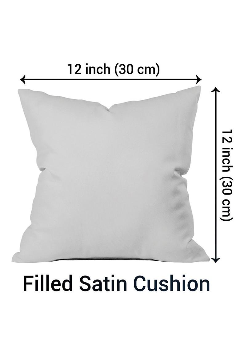 Stone Studded Rakhi And Printed Cushion Gift Set